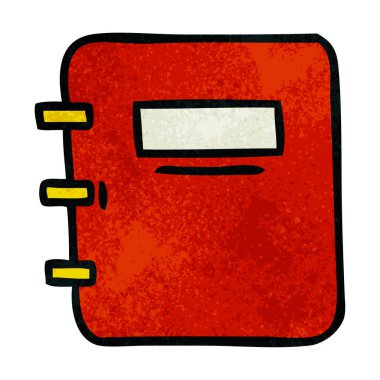 Retro grunge doku karikatür bir not defteri