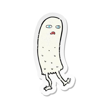 bir karikatür komik hayaletin Retro sıkıntılı etiket