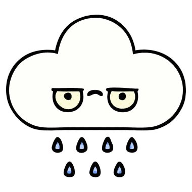 bir yağmur bulutu çizgi roman tarzı karikatür