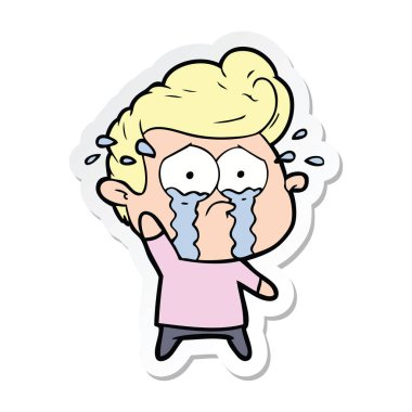 adam ağlıyor çizgi film etiketi