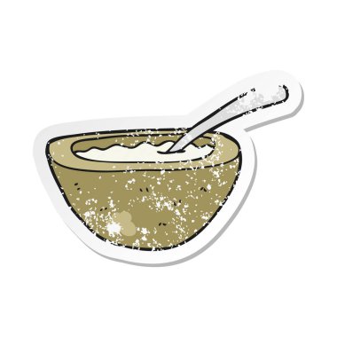 bir çizgi film yulaf lapası Retro sıkıntılı etiket