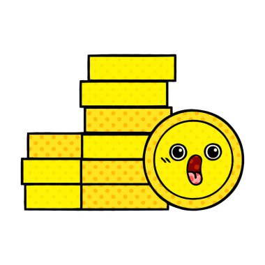 çizgi roman tarzı karikatür bir sikke