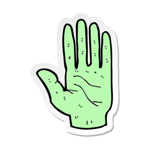 Pegatina Una Mano Zombie Dibujos Animados — Vector de stock