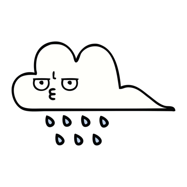 雨の雲のかわいい漫画 — ストックベクタ
