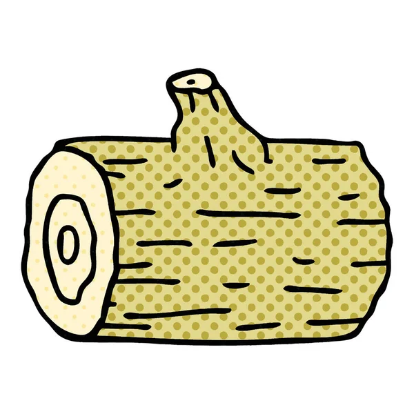Estilo Quadrinhos Peculiar Desenho Animado Madeira Log —  Vetores de Stock