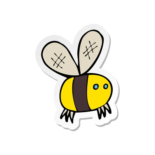 Aufkleber Einer Cartoon Biene — Stockvektor