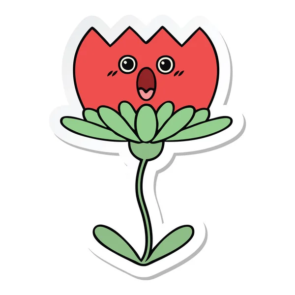Наклейка милої мультяшної квітки — стоковий вектор