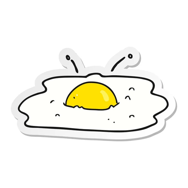 Sticker Cartoon Fried Egg — Stock Vector