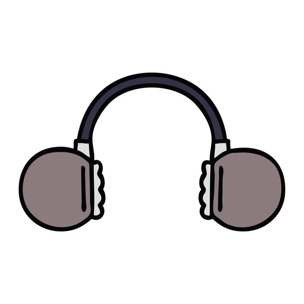 Lindo auriculares retro de dibujos animados — Vector de stock