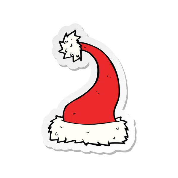 Sticker Van Een Cartoon Kerstmuts — Stockvector