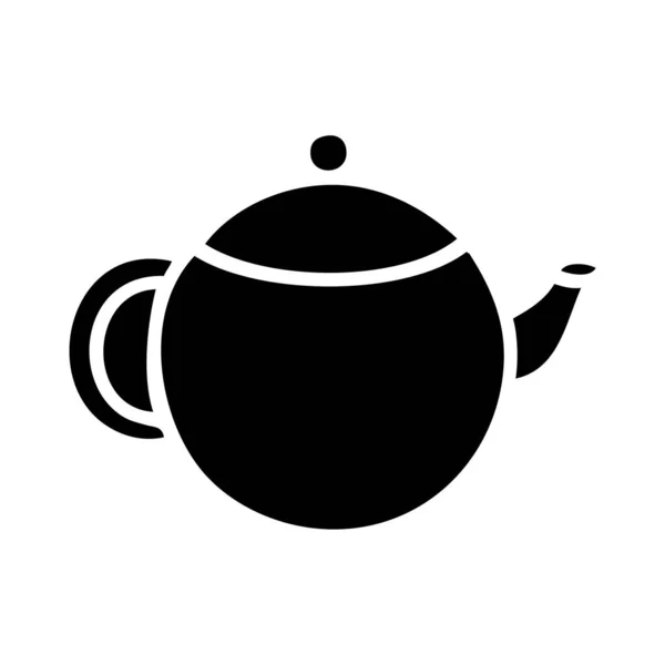 Flaches Symbol Einer Roten Teekanne — Stockvektor