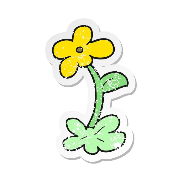 Distressed sticker of a cartoon flower — Stock Vector