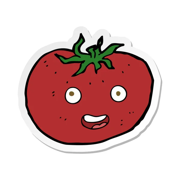Etiqueta Tomate Desenho Animado — Vetor de Stock