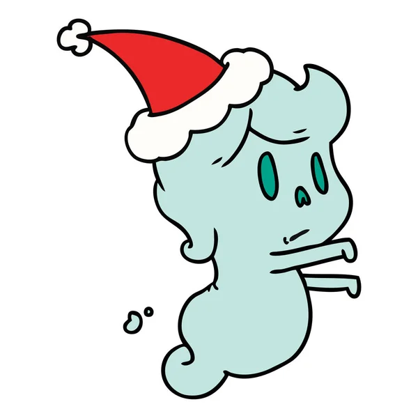 Weihnachtscartoon von kawaii ghost — Stockvektor