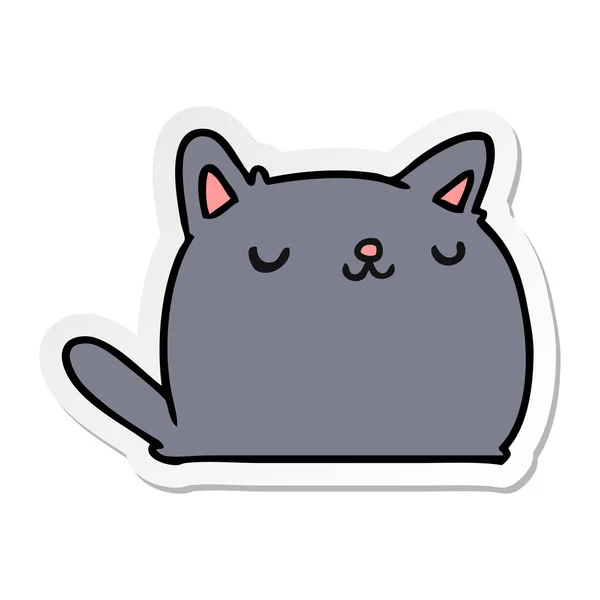 Gambar Kartun Stiker Dari Kucing Kawaii Yang Lucu - Stok Vektor