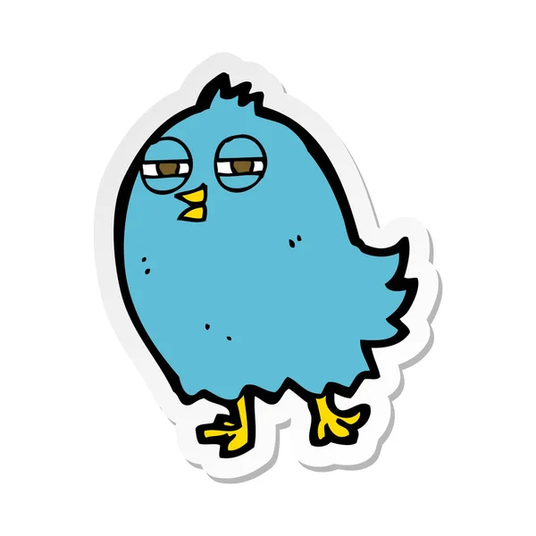 Etiqueta Pássaro Engraçado Dos Desenhos Animados —  Vetores de Stock