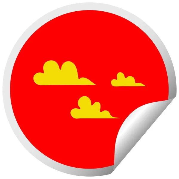 Circular Peeling Sticker Cartoon Cloud - Stok Vektor