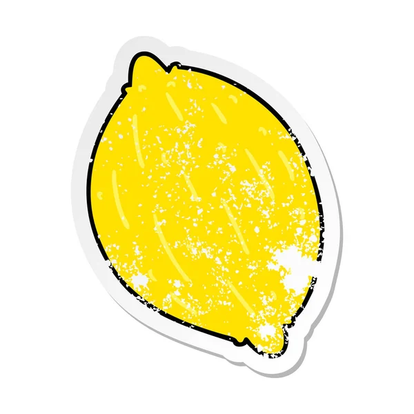 Nödställda klistermärke cartoon av citron — Stock vektor