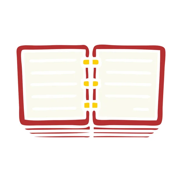 Libro de notas de dibujos animados retro de color plano — Vector de stock