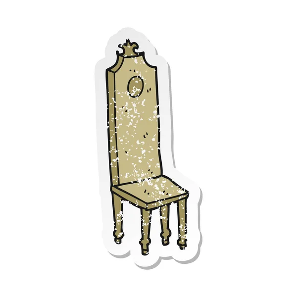 Retro Distressed Sticker Cartoon Fancy Chair — Stock Vector
