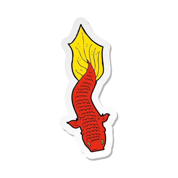 Sticker of a cartoon fish — Stock Vector