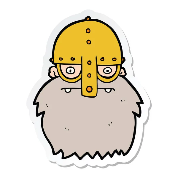 Nálepka Kreslený Viking Čelit — Stockový vektor