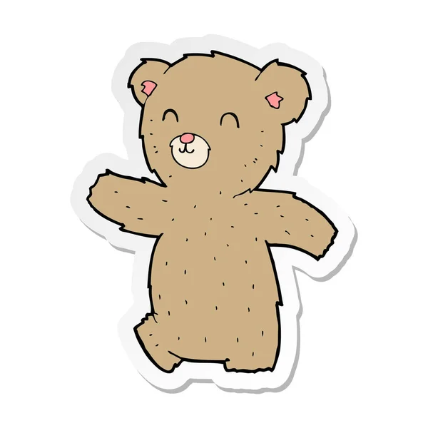 Pegatina Lindo Oso Peluche Dibujos Animados — Vector de stock