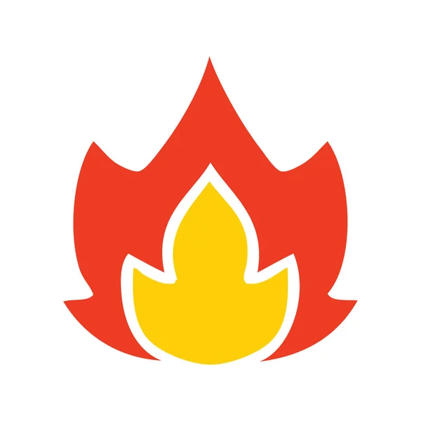 Плоский Цветной Ретро Мультфильм Пожаре — стоковый вектор