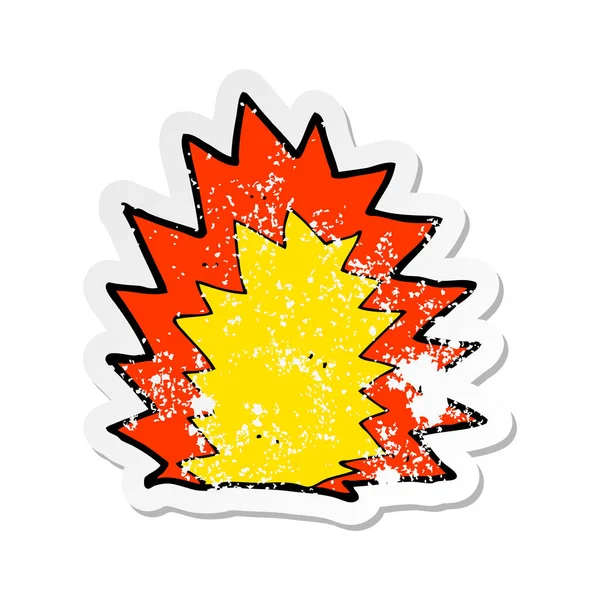 Retro distressed sticker of a cartoon explosion — Stock Vector