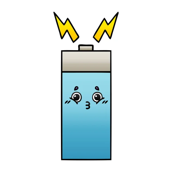 Gradient Schattierte Karikatur Einer Batterie — Stockvektor