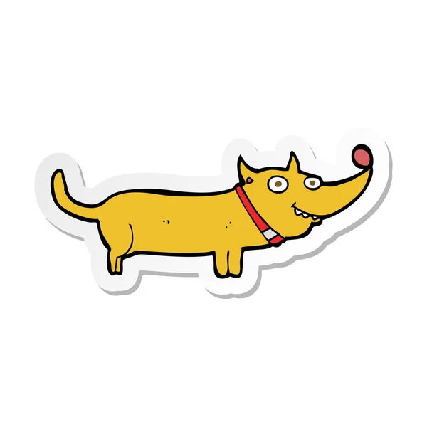 Autocollant d'un chien heureux dessin animé — Image vectorielle