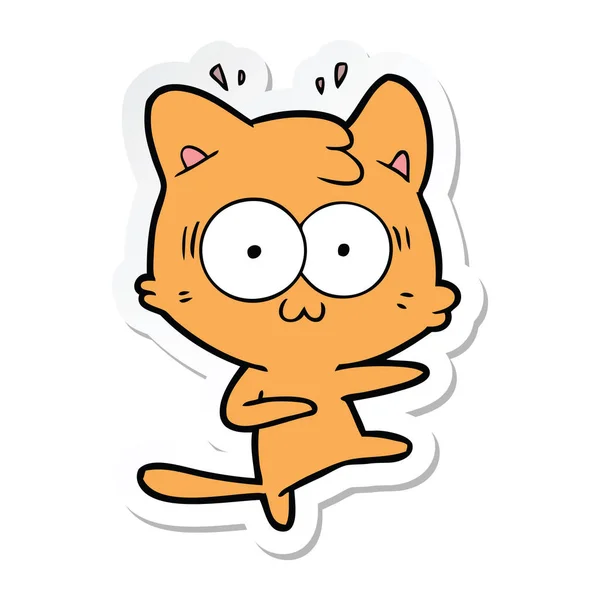 Etiqueta de um desenho animado gato surpreso —  Vetores de Stock