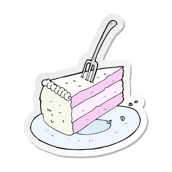 Klistermärke av en tecknad kaka — Stock vektor