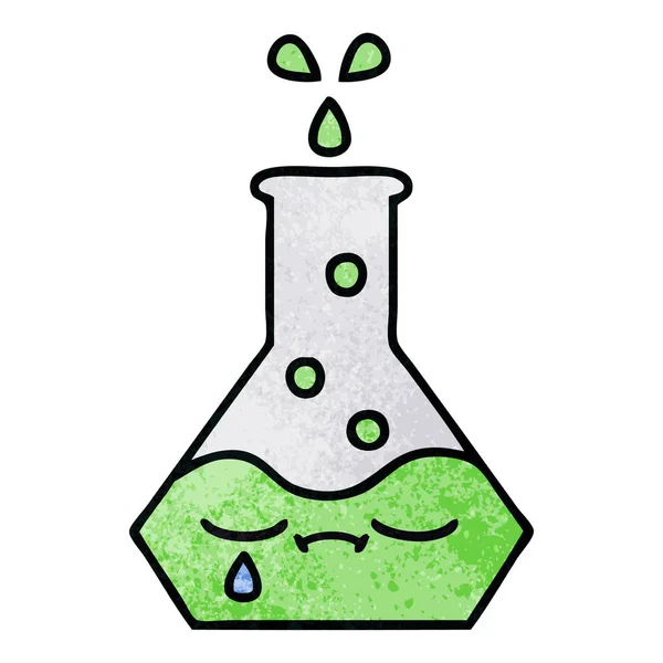 复古的格格纹理卡通的科学烧杯 — 图库矢量图片