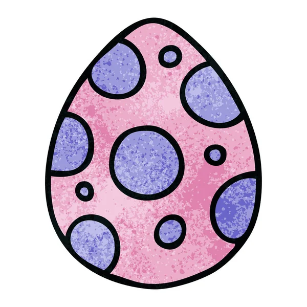 Mano Disegnato Eccentrico Cartone Animato Uovo Pasqua — Vettoriale Stock