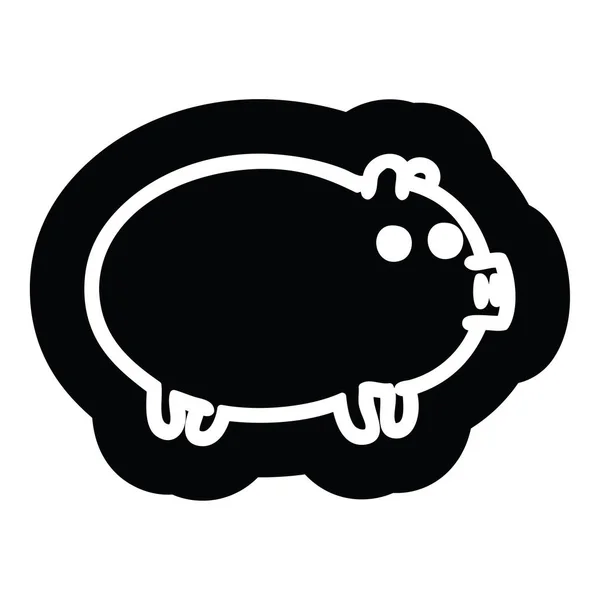 Fat Pig Icon Symbol — Stock Vector