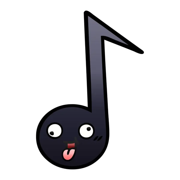 Gradient grijs cartoon muzieknoot — Stockvector