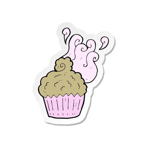 Sticker Van Een Cartoon Cupcake — Stockvector