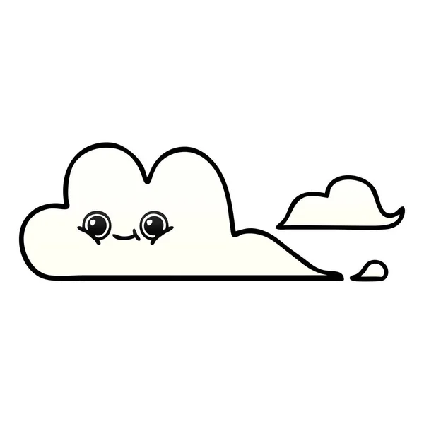 Caricatura Degradada Sombreada Las Nubes — Vector de stock
