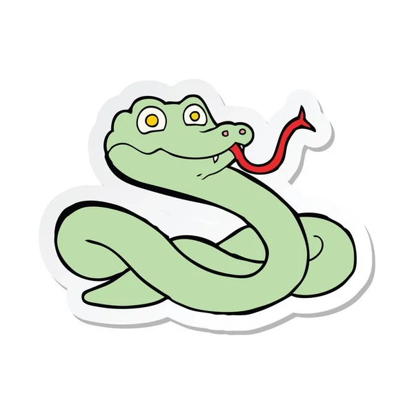 Pegatina Una Serpiente Dibujos Animados — Vector de stock