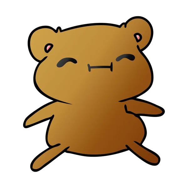 Gradient Cartoon Illustration Kawaii Niedlichen Teddybär — Stockvektor