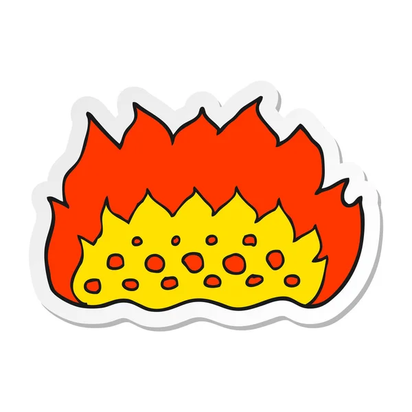 Sticker van een cartoon vlammen — Stockvector