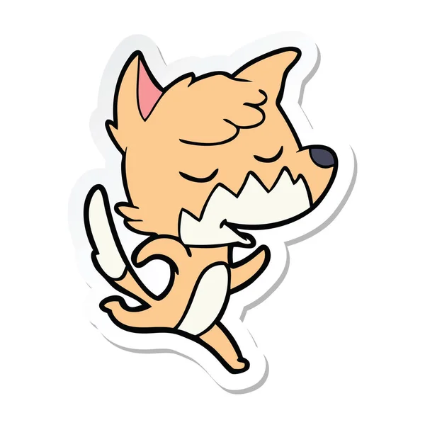 Sticker Van Een Vriendelijke Cartoon Fox — Stockvector