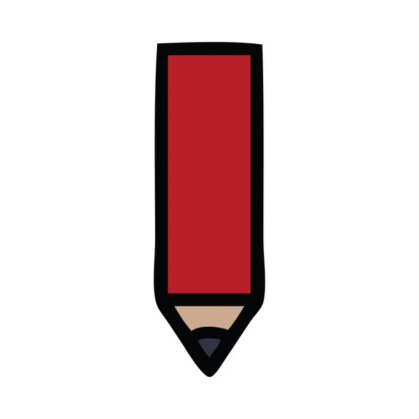Cute Cartoon Red Pencil — Stock Vector