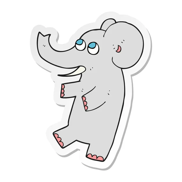 Sticker Cartoon Cute Elephant — Stock Vector