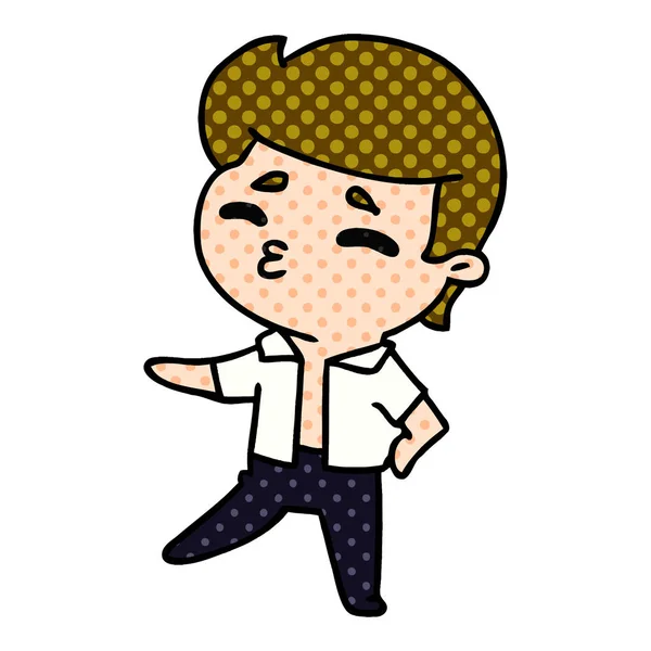 Cartoon kawaii 1950 schattige jongen — Stockvector