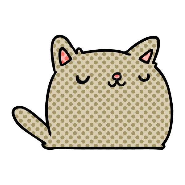 Cartoon Illustration Söt Kawaii Katt — Stock vektor