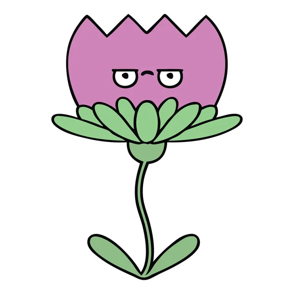 Schattige Cartoon Van Een Bloem — Stockvector