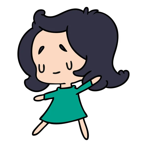 Kreslený roztomilý kawaii holka — Stockový vektor