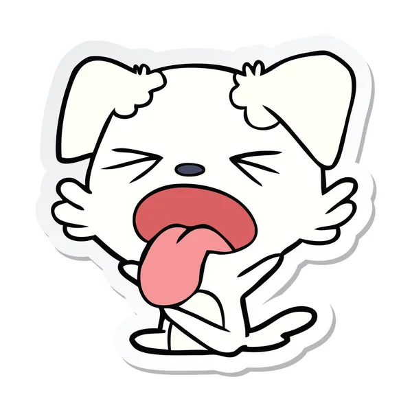 Sticker Cartoon Dog Throwing Tantrum — Stock Vector